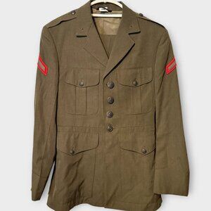 USMC Marine Corps Alpha Class A Service Dress Jacket Military Coat Size 40R